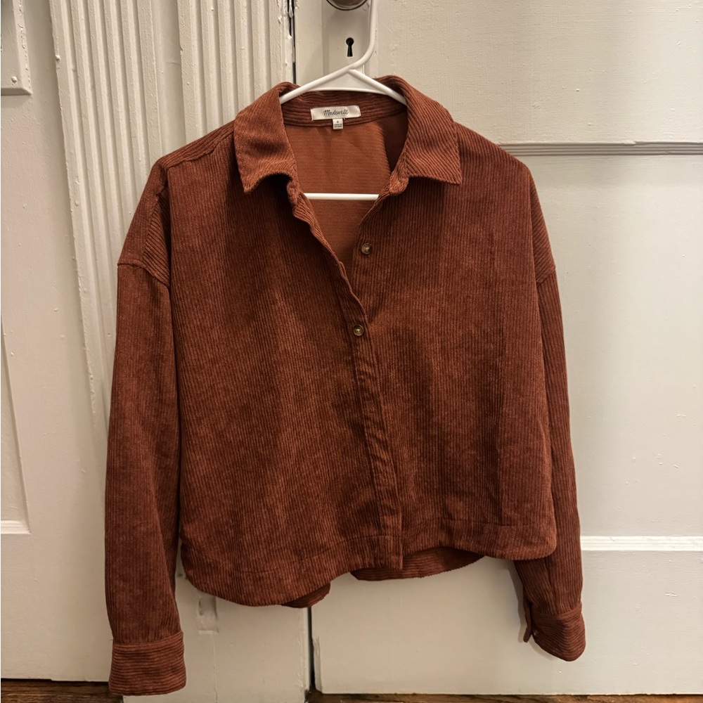 Madewell Rust Corduroy Button-Up Top